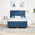 Casa si Gradina - Mobilier - Paturi si accesorii - Paturi - Pat Box Spring cu Saltea & LED albastru 140x200 cm tesatura - Infinity.ro