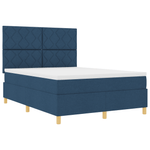 Casa si Gradina - Mobilier - Paturi si accesorii - Paturi - Pat Box Spring cu Saltea & LED albastru 140x200 cm tesatura - Infinity.ro
