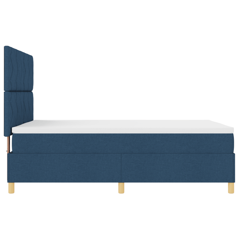 Casa si Gradina - Mobilier - Paturi si accesorii - Paturi - Pat Box Spring cu Saltea & LED albastru 140x200 cm tesatura - Infinity.ro