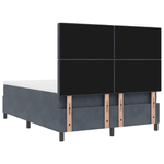 Casa si Gradina - Mobilier - Paturi si accesorii - Paturi - Pat box spring cu saltea & LED, gri inchis, 160x200 cm catifea - Infinity.ro
