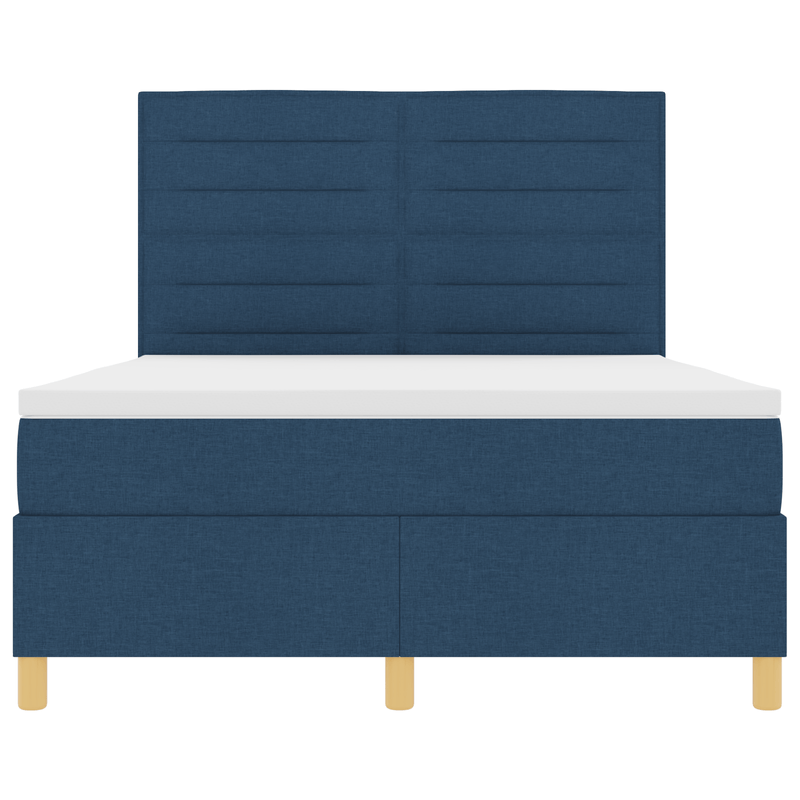 Casa si Gradina - Mobilier - Paturi si accesorii - Paturi - Pat Box Spring cu Saltea & LED Albastru 140x190 cm Material Textil - Infinity.ro
