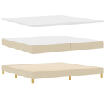Casa si Gradina - Mobilier - Paturi si accesorii - Paturi - Pat Box Spring cu Saltea si Banca Crem 200x200 cm Tesatura - Infinity.ro