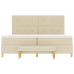 Casa si Gradina - Mobilier - Paturi si accesorii - Paturi - Pat Box Spring cu Saltea si Banca Crem 200x200 cm Tesatura - Infinity.ro