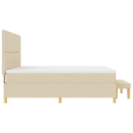 Casa si Gradina - Mobilier - Paturi si accesorii - Paturi - Pat Box Spring cu Saltea si Banca Crem 200x200 cm Tesatura - Infinity.ro