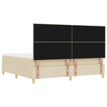 Casa si Gradina - Mobilier - Paturi si accesorii - Paturi - Pat Box Spring cu Saltea si Banca Crem 200x200 cm Tesatura - Infinity.ro