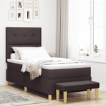 Casa si Gradina - Mobilier - Paturi si accesorii - Paturi - Pat cu somiera , cu saltea si banca maro inchis 80x200 cm, Tesatura - Infinity.ro
