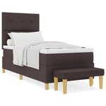 Casa si Gradina - Mobilier - Paturi si accesorii - Paturi - Pat cu somiera , cu saltea si banca maro inchis 80x200 cm, Tesatura - Infinity.ro