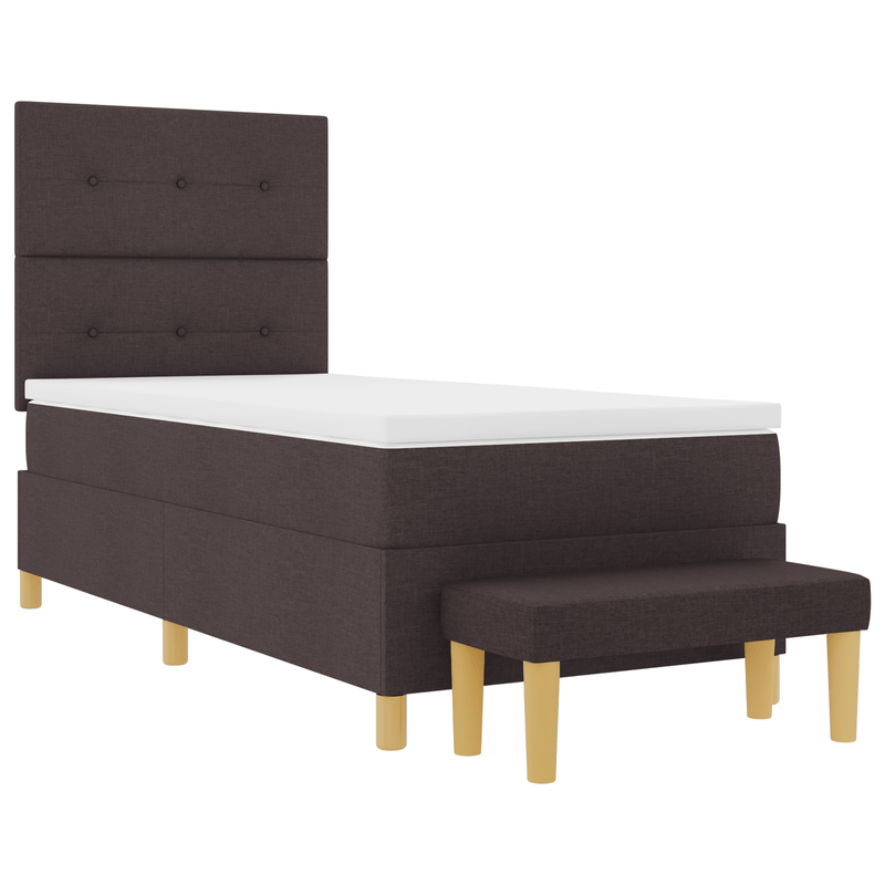 Casa si Gradina - Mobilier - Paturi si accesorii - Paturi - Pat cu somiera , cu saltea si banca maro inchis 80x200 cm, Tesatura - Infinity.ro