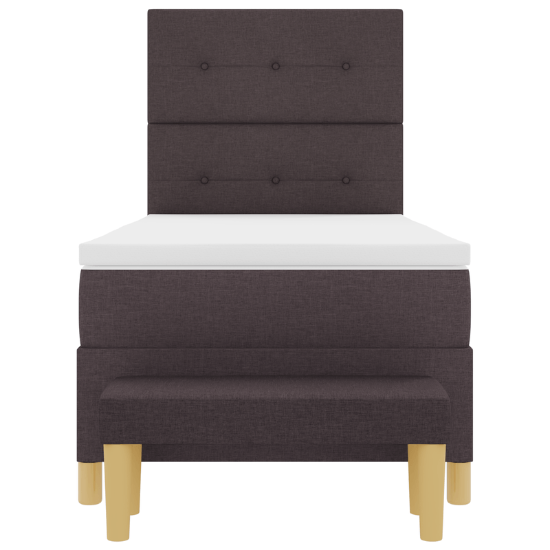 Casa si Gradina - Mobilier - Paturi si accesorii - Paturi - Pat cu somiera , cu saltea si banca maro inchis 80x200 cm, Tesatura - Infinity.ro