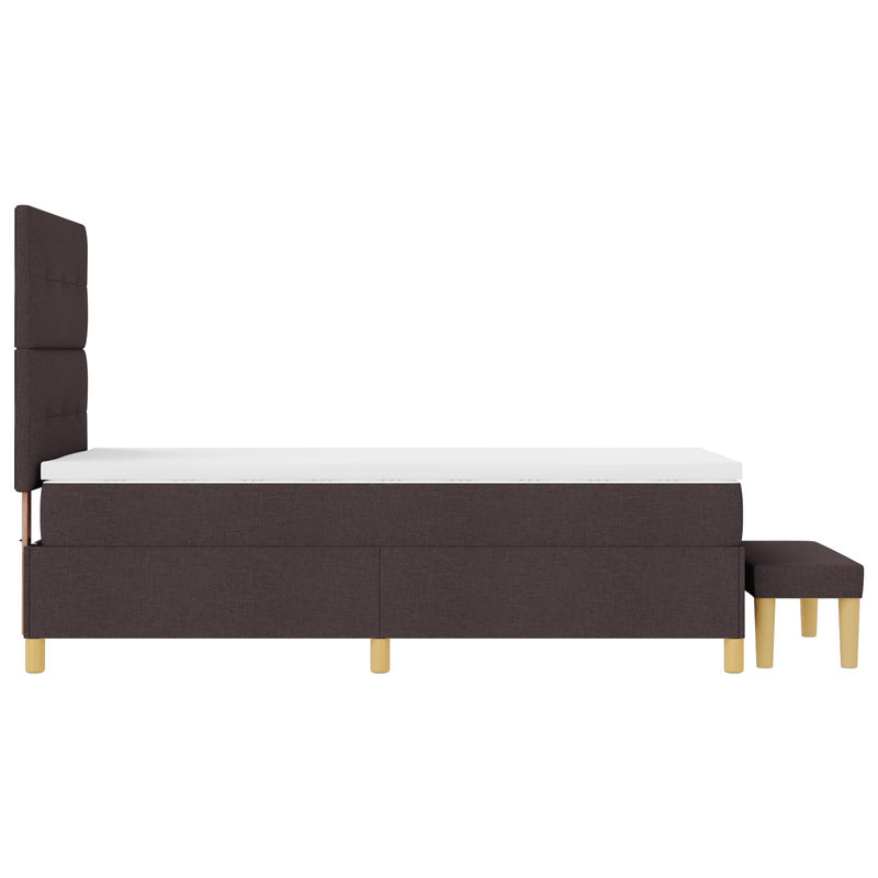 Casa si Gradina - Mobilier - Paturi si accesorii - Paturi - Pat cu somiera , cu saltea si banca maro inchis 80x200 cm, Tesatura - Infinity.ro