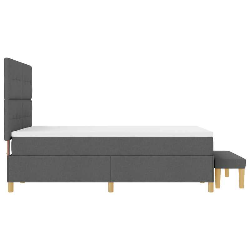 Casa si Gradina - Mobilier - Paturi si accesorii - Paturi - Pat cu saltea si banca Gri inchis 140x190 cm Tesatura - Infinity.ro