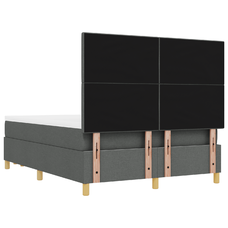 Casa si Gradina - Mobilier - Paturi si accesorii - Paturi - Pat cu saltea si banca Gri inchis 140x190 cm Tesatura - Infinity.ro