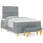 Casa si Gradina - Mobilier - Paturi si accesorii - Paturi - Pat cu arcuri , saltea si banca gri deschis 120x200 cm tesatura - Infinity.ro