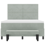 Casa si Gradina - Mobilier - Paturi si accesorii - Paturi - Pat Box Spring cu Saltea & Bancuta Gri Deschis 140x200 cm Catifea - Infinity.ro