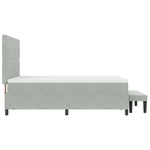 Casa si Gradina - Mobilier - Paturi si accesorii - Paturi - Pat Box Spring cu Saltea & Bancuta Gri Deschis 140x200 cm Catifea - Infinity.ro
