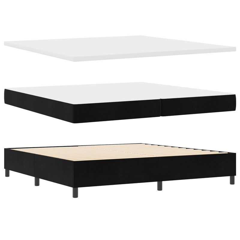 Casa si Gradina - Mobilier - Paturi si accesorii - Paturi - Pat box spring cu saltea & LED, negru, 200x200 cm catifea - Infinity.ro