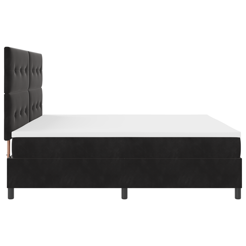 Casa si Gradina - Mobilier - Paturi si accesorii - Paturi - Pat box spring cu saltea & LED, negru, 200x200 cm catifea - Infinity.ro