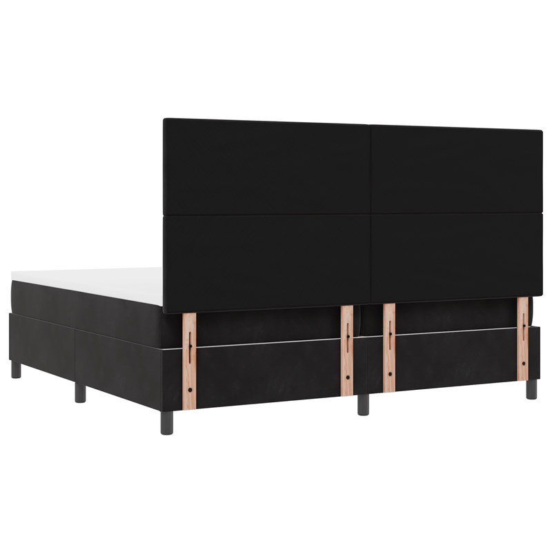 Casa si Gradina - Mobilier - Paturi si accesorii - Paturi - Pat box spring cu saltea & LED, negru, 200x200 cm catifea - Infinity.ro