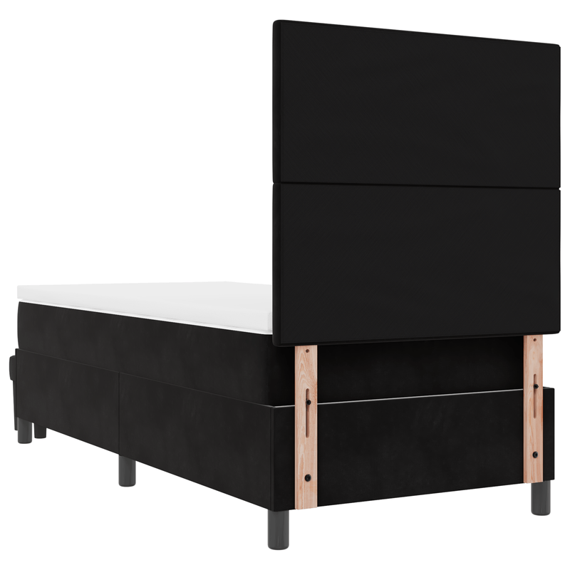 Casa si Gradina - Mobilier - Paturi si accesorii - Paturi - Pat cu Arcuri cu Saltea & Banca Negru 90x190 cm Catifea - Infinity.ro