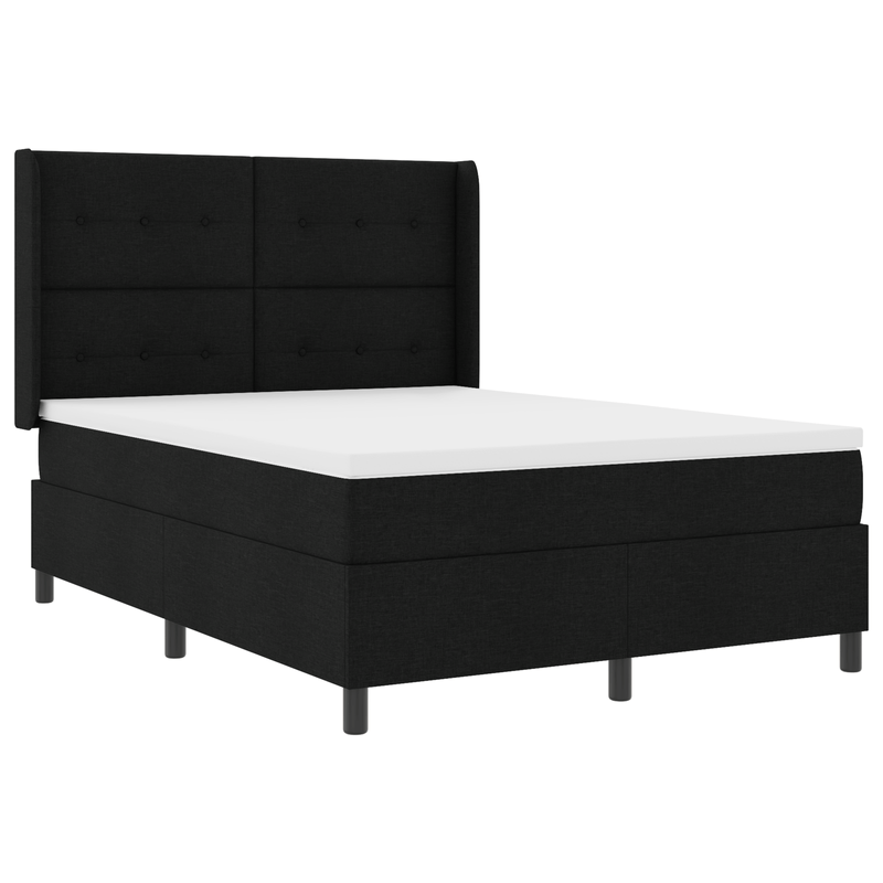 Casa si Gradina - Mobilier - Paturi si accesorii - Paturi - Pat box spring cu saltea & LED, negru, 160x200 cm, textil - Infinity.ro