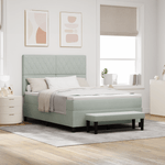 Casa si Gradina - Mobilier - Paturi si accesorii - Paturi - Pat cu suport de saltea cu saltea & banca Gri deschis 140x190 cm Catifea - Infinity.ro