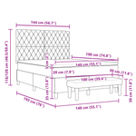 Casa si Gradina - Mobilier - Paturi si accesorii - Paturi - Pat cu suport de saltea cu saltea & banca Gri deschis 140x190 cm Catifea - Infinity.ro