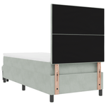 Casa si Gradina - Mobilier - Paturi si accesorii - Paturi - Pat cu arcuri cu saltea si bancuta gri deschis 80x200 cm catifea - Infinity.ro