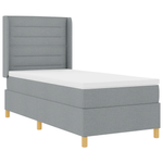Casa si Gradina - Mobilier - Paturi si accesorii - Paturi - Pat box spring cu saltea & LED, gri deschis, 80x200 cm, textil - Infinity.ro