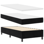 Casa si Gradina - Mobilier - Paturi si accesorii - Paturi - Pat cu arcuri cu saltea si banca Negru 90x190 cm Catifea - Infinity.ro