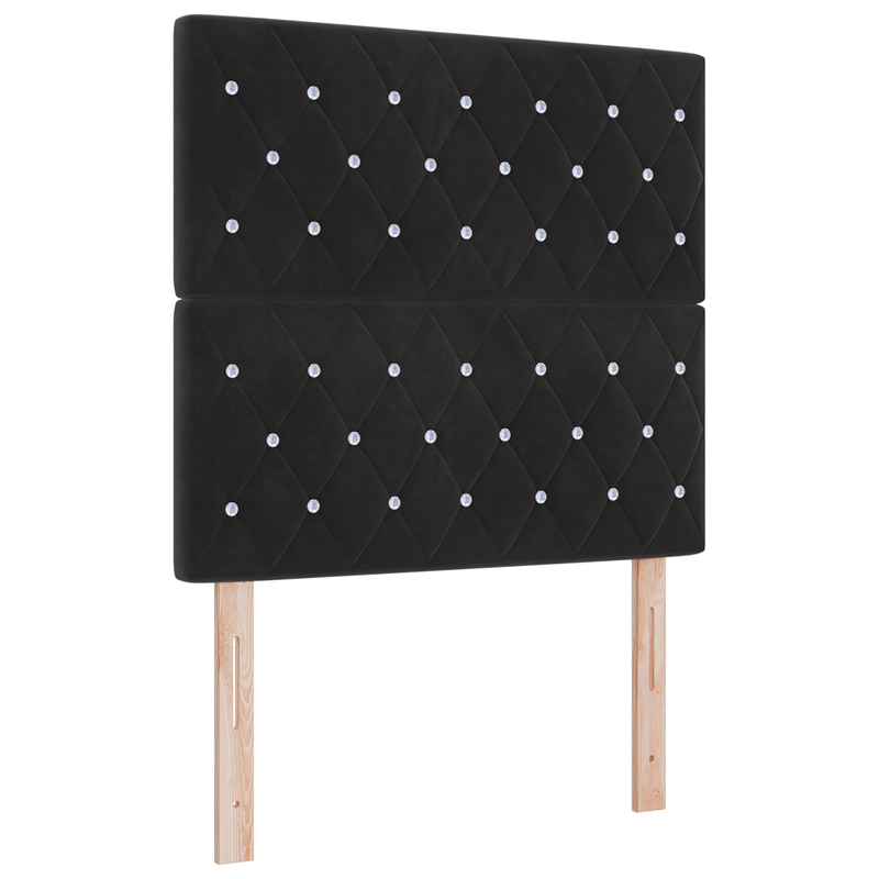 Casa si Gradina - Mobilier - Paturi si accesorii - Paturi - Pat cu arcuri cu saltea si banca Negru 90x190 cm Catifea - Infinity.ro