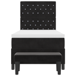 Casa si Gradina - Mobilier - Paturi si accesorii - Paturi - Pat cu arcuri cu saltea si banca Negru 90x190 cm Catifea - Infinity.ro