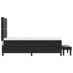 Casa si Gradina - Mobilier - Paturi si accesorii - Paturi - Pat cu arcuri cu saltea si banca Negru 90x190 cm Catifea - Infinity.ro
