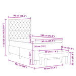 Casa si Gradina - Mobilier - Paturi si accesorii - Paturi - Pat cu arcuri cu saltea si banca Negru 90x190 cm Catifea - Infinity.ro