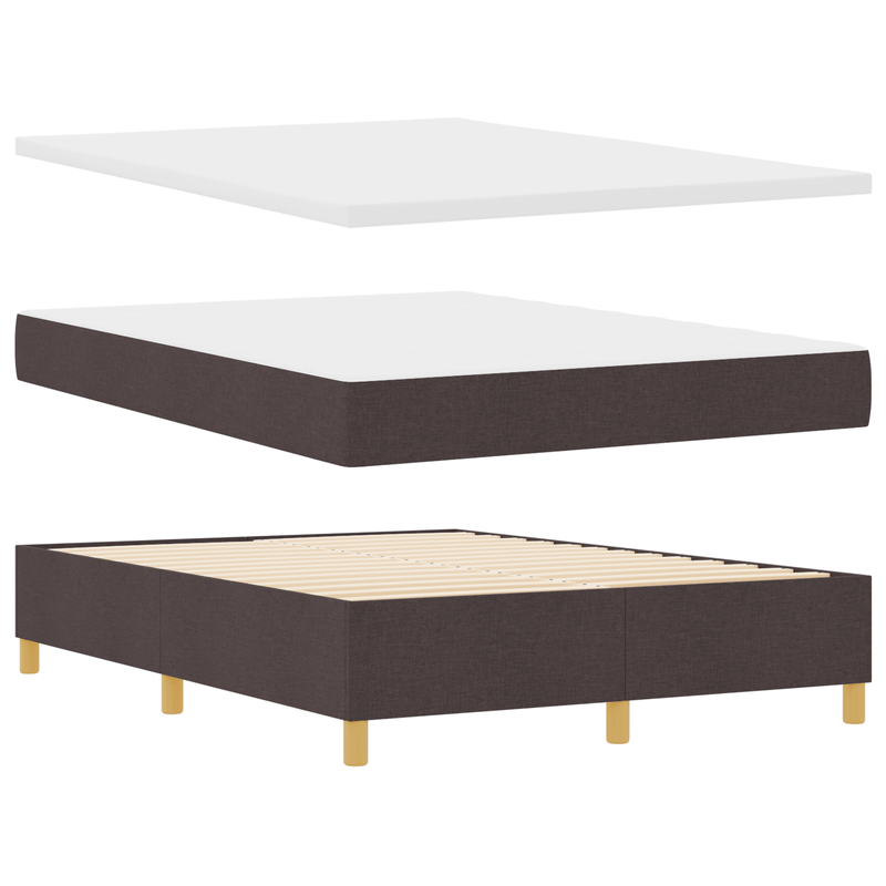 Casa si Gradina - Mobilier - Paturi si accesorii - Paturi - Pat box spring cu saltea & LED, maro inchis, 140x200 cm, textil - Infinity.ro
