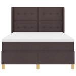Casa si Gradina - Mobilier - Paturi si accesorii - Paturi - Pat box spring cu saltea & LED, maro inchis, 140x200 cm, textil - Infinity.ro