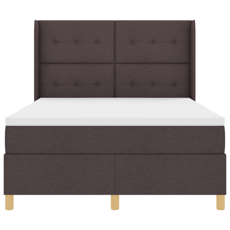 Casa si Gradina - Mobilier - Paturi si accesorii - Paturi - Pat box spring cu saltea & LED, maro inchis, 140x200 cm, textil - Infinity.ro