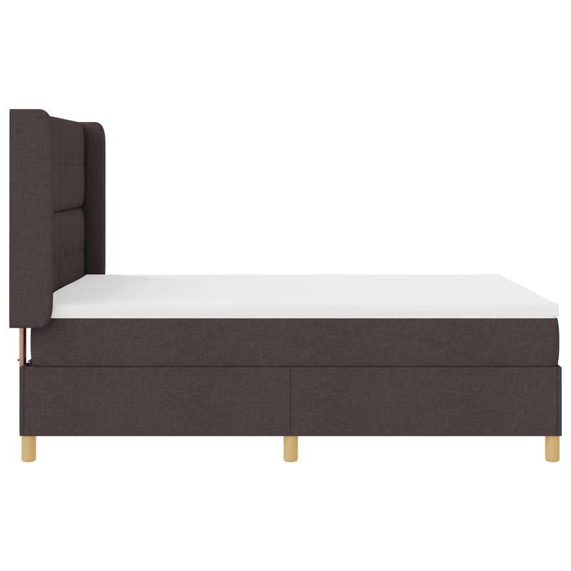 Casa si Gradina - Mobilier - Paturi si accesorii - Paturi - Pat box spring cu saltea & LED, maro inchis, 140x200 cm, textil - Infinity.ro