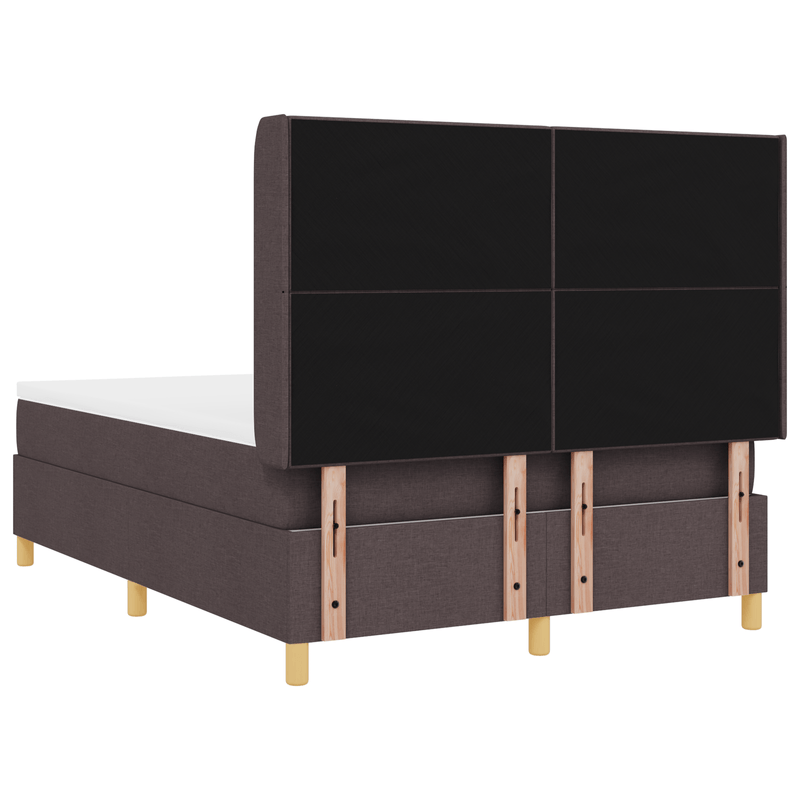 Casa si Gradina - Mobilier - Paturi si accesorii - Paturi - Pat box spring cu saltea & LED, maro inchis, 140x200 cm, textil - Infinity.ro