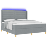 Casa si Gradina - Mobilier - Paturi si accesorii - Paturi - Pat box spring cu saltea & LED, gri deschis, 180x200 cm, textil - Infinity.ro