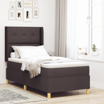 Casa si Gradina - Mobilier - Paturi si accesorii - Paturi - Pat box spring cu saltea & LED, maro inchis, 80x200 cm, textil - Infinity.ro
