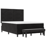 Casa si Gradina - Mobilier - Paturi si accesorii - Paturi - Pat cu spring cu saltea si bancuta neagra 140x200 cm catifea - Infinity.ro