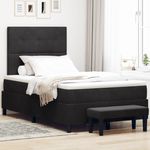 Casa si Gradina - Mobilier - Paturi si accesorii - Paturi - Pat cu arcuri cu saltea & banca neagra 120x190 cm catifea - Infinity.ro