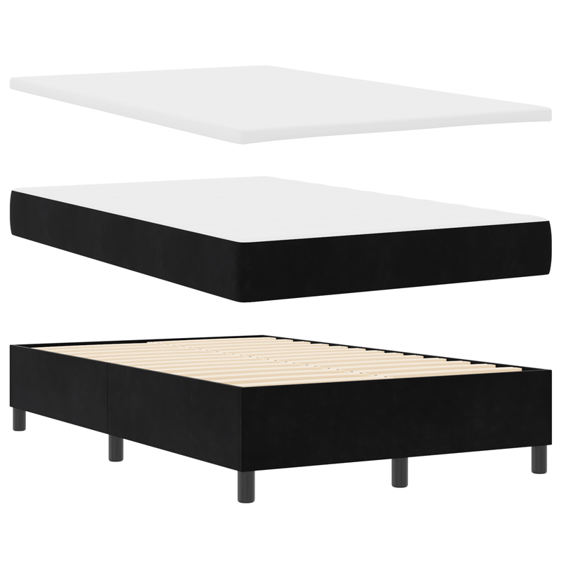 Casa si Gradina - Mobilier - Paturi si accesorii - Paturi - Pat cu arcuri cu saltea & banca neagra 120x190 cm catifea - Infinity.ro