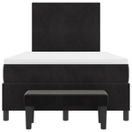 Casa si Gradina - Mobilier - Paturi si accesorii - Paturi - Pat cu arcuri cu saltea & banca neagra 120x190 cm catifea - Infinity.ro