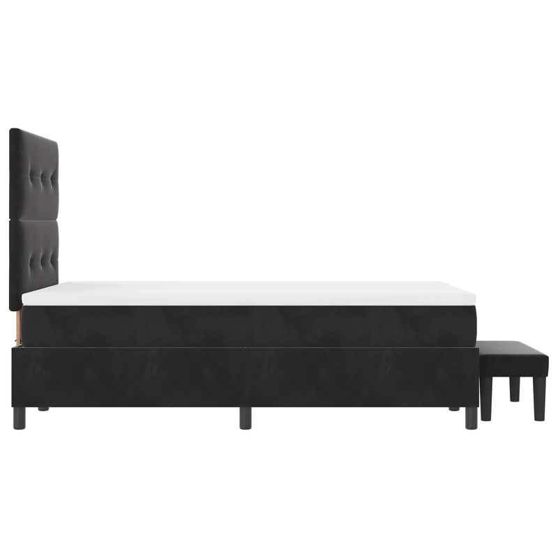 Casa si Gradina - Mobilier - Paturi si accesorii - Paturi - Pat cu arcuri cu saltea & banca neagra 120x190 cm catifea - Infinity.ro