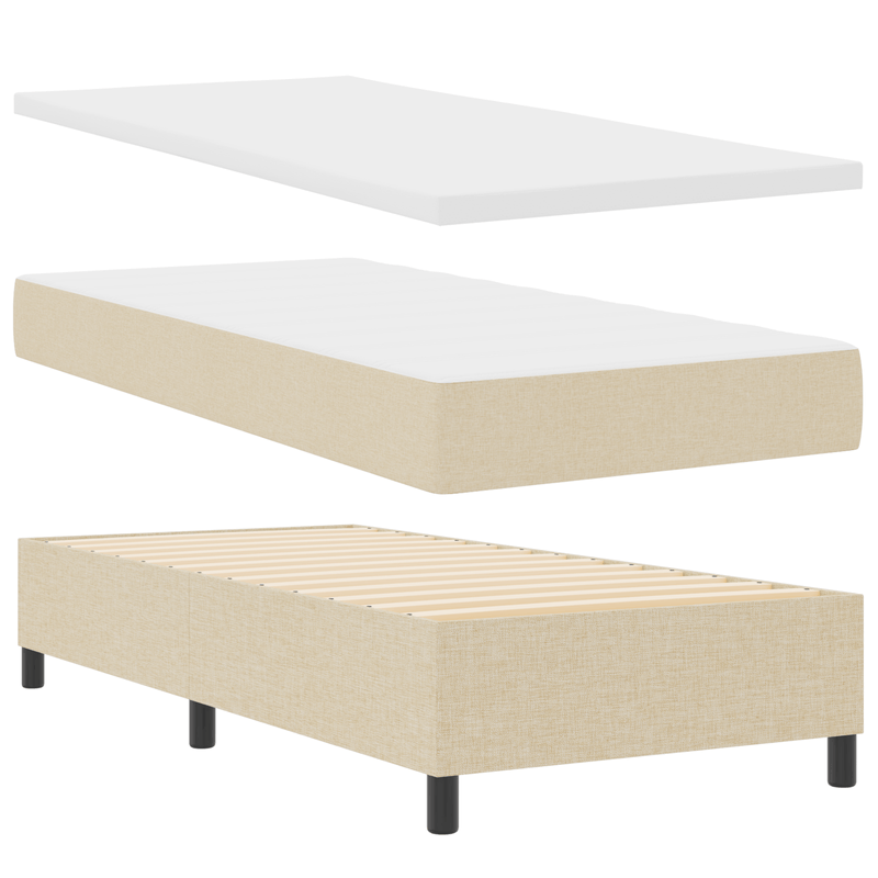 Casa si Gradina - Mobilier - Paturi si accesorii - Paturi - Pat cu arcuri cu saltea & banca crem 80x200 cm tesatura - Infinity.ro