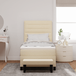 Casa si Gradina - Mobilier - Paturi si accesorii - Paturi - Pat cu arcuri cu saltea & banca crem 80x200 cm tesatura - Infinity.ro