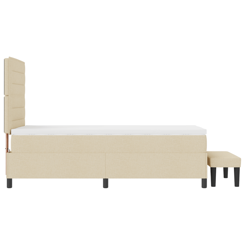 Casa si Gradina - Mobilier - Paturi si accesorii - Paturi - Pat cu arcuri cu saltea & banca crem 80x200 cm tesatura - Infinity.ro