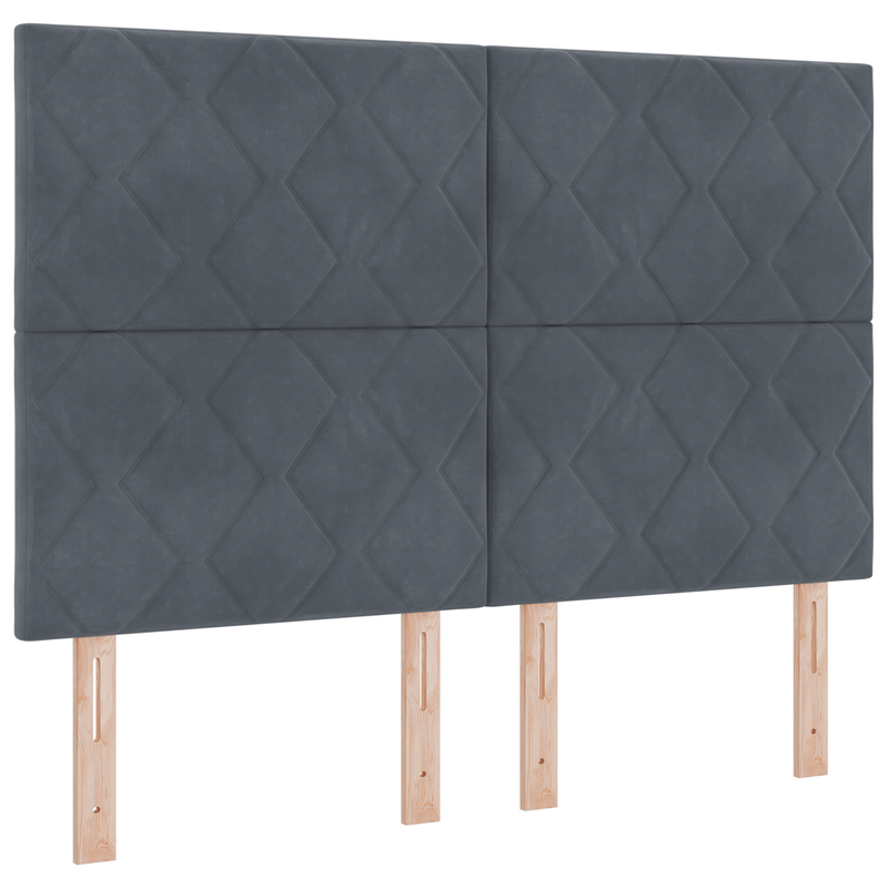 Casa si Gradina - Mobilier - Paturi si accesorii - Paturi - Pat cu Spring cu Saltea & Banca Gri Intunecat 140x200 cm Catifea - Infinity.ro