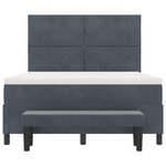 Casa si Gradina - Mobilier - Paturi si accesorii - Paturi - Pat cu Spring cu Saltea & Banca Gri Intunecat 140x200 cm Catifea - Infinity.ro